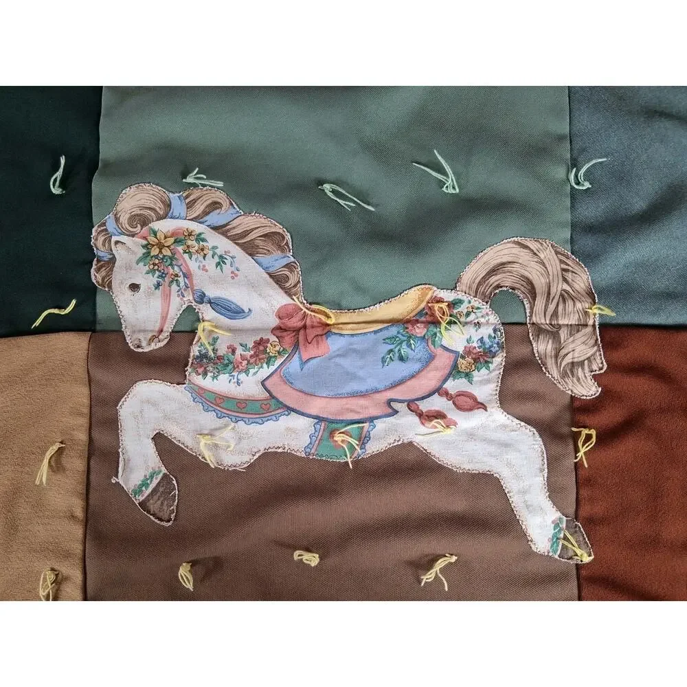 Nice Big Patchwork Horse Blanket Kids Colorful 42×48 Carnival Fair Fun Handmade